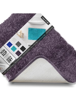 Mey İthalat Clara Clark Banyo Halıları, Ultra Yumuşak Tüylü Banyo Halıları - Banyo Için Banyo Paspası, Makinede Yıkama, Kaymaz Arka Kauçuk, 81 x 121 Cm, Patlıcan Banyo Halısı Seti