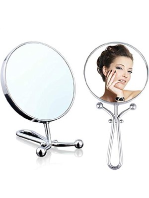 Mey İthalat Mia Ayna 10X/1X Büyütme, Çift Taraflı Katlanır Makyaj Aynası, 3'ü 1 Arada Elde Taşınır + Masa + Duvar, Gümüş Cilalı Krom Kaplama, 29,5 cm L, Kadınlar, Saç Stilistleri, Kozmetologlar, Seyahat Için