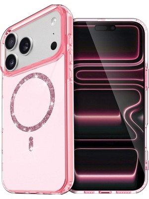 Zenviaa Apple Iphone 17 Pro Max Live Diamond Magsafe Kapak - Pembe ZENVIAAC12