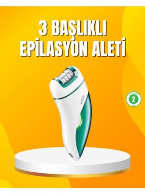 Zenvia Znv Şarjlı 3’ü 1 Arada Vgr Epilatör LED Işıklı Suya Dayanıklı Hassas Bölge Epilasyon Mak
