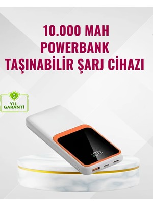 Zenvia Znv Powerbank 10000 Mah – Çift USB Çıkışlı, Type-C Girişli, Şık Beyaz Tasarım ZNV2029