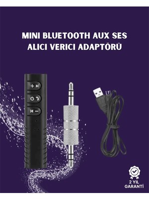 Zenvia Znv Bluetooth Aux Adaptör | 3.5mm Ses Girişi Için Kablosuz Dönüştürücü, 10M Menzil ZNV2029
