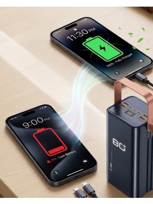 Zenvia Znv Ultra Güçlü Powerbank 80000 Mah Çoklu Cihaz Şarj Destekli LED Ekranlı Taşınabilir Batary