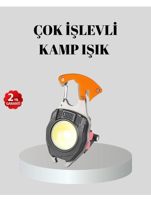 Zenviaa Çok Fonksiyonlu Anahtarlık Fener – Güçlü LED Işıklı, Şarjlı, Düdüklü ve Torna