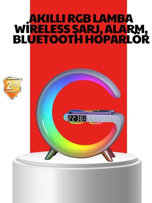 Zenvia Znv Kablosuz Şarjlı Atmosfer Lambası Bluetooth Hoparlör ve Akıllı Alarm Özellikli ZNV2029