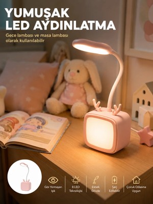 Zenviaa Kablosuz LED Masa ve Gece Lambası Dekoratif Şarjlı Tasarım Zenviaab