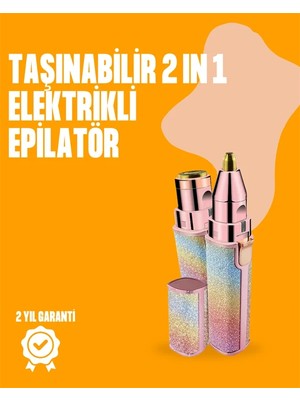 Zenvia Znv Mini USB Şarjlı Elektrikli Epilatör – Kaş ve Yüz Tüy Temizliği Için 2'si 1 Arada Znv2