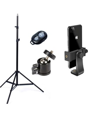 OEM Telefon Tripod Tutucu Başlık + Tripod 90° Yönlendirme Aparatı 360 Derece Dönebilen Başlık Tüm Tripodlara Uyumlu Metal Mafsal Aparatı P231 (P231 Telefon Tutucu + Mafsal)