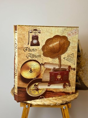 OEM Rabsev RS21 Fotoğraf Albümü 10X15CM 600 Lük Gramafon Desenli Kutulu Yatay Dikey Modeli