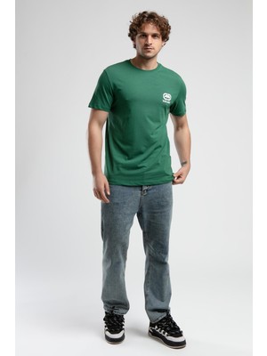 Ecko Unltd. CORINTH Yeşil Bisiklet Yaka Baskılı Standard Fit Erkek Tshirt