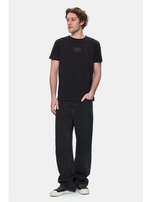 Ecko Unltd. JOHNSON Siyah Bisiklet Yaka Baskılı Standard Fit Erkek Tshirt