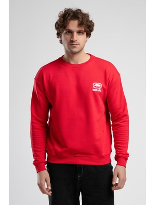 Ecko Unltd. EASTSIDE Kırmızı Bisiklet Yaka Nakışlı Loose Fit Erkek Sweatshirt