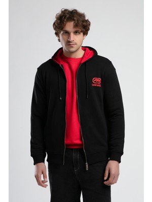 Maıden Siyah Kapüşonlu Nakışlı Standard Fit Erkek Sweatshirt