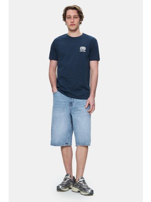 Ecko Unltd. CORINTH Lacivert Bisiklet Yaka Baskılı Standard Fit Erkek Tshirt