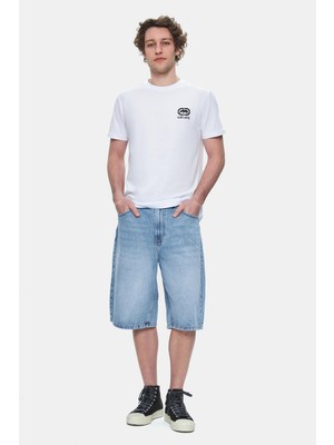 Ecko Unltd. CORINTH Beyaz Bisiklet Yaka Baskılı Standard Fit Erkek Tshirt