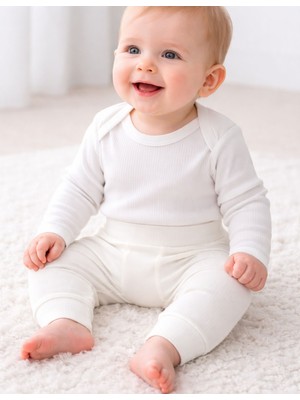 Organickid Serene Bebek Beyaz Harem Pantolon