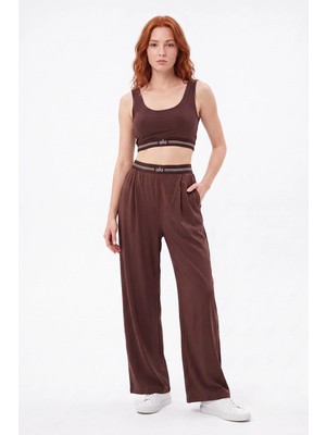 Cemo Kadın Crop Atlet Bol Paça Pantolon Ikili Takım