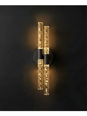 Backhome Bubbleflux Dubble Medium 40 cm Modern Tasarım LED Aplik - Duvar Lambası - Siyah - Elektrikli - Günışığı