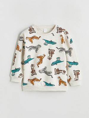 Lc Waikiki Yeni Sezon Kaplan Baskılı Erkek  Çocuk Sweatshirt