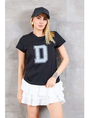 Kadın D Baskılı T-Shirt