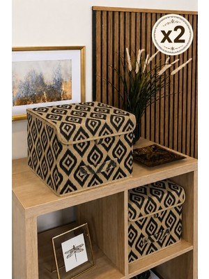 Mor Bebe 2 Adet Bohe Çok Amaçlı Kapaklı Kutu Mini Raf Düzenleyici 30X30X23