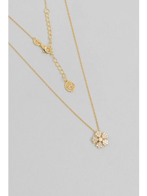 So CHIC Nergis 18 Ayar Sarı Altın Kaplama 45 Cm Gümüş Minimal Kolye