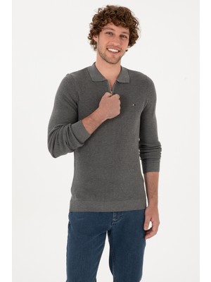 U.s. Polo Assn. Erkek Gri Melanj Kazak /triko 50313685-VR086