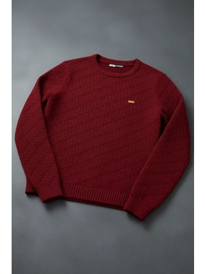 U.S. Polo Assn. Erkek Slim Fit Bisiklet Yaka Bordo Kazak 50297050-VR014