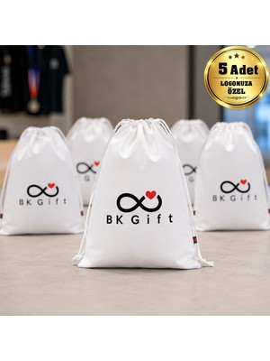 BK Gift Logonuza Özel 5 Adet Su Geçirmez Büzgülü Spor Sırt Çantası 36X44 cm Baskılı Set
