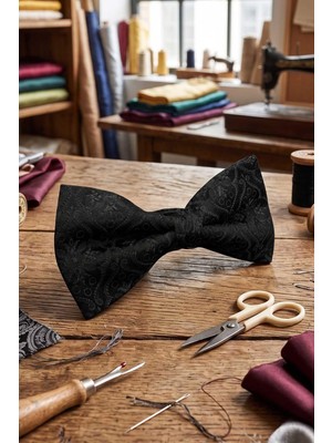 Kravatkolik Siyah Motif Ipek Papyon SB223