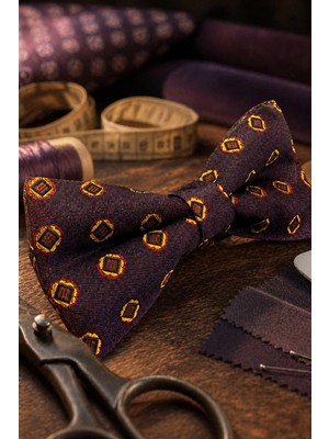 Kravatkolik Bordo Motif Ipek Papyon SB216