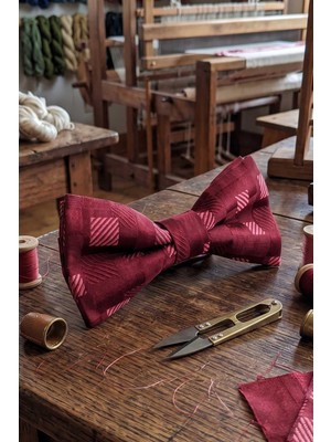 Kravatkolik Bordo Kare Ipek Papyon SB211