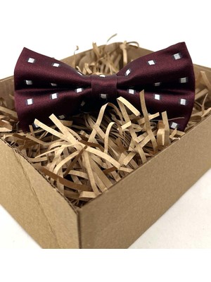 Kravatkolik Bordo Küçük Desen Ipek Papyon SB281