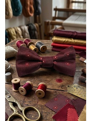 Kravatkolik Bordo Motif Ipek Papyon SB184