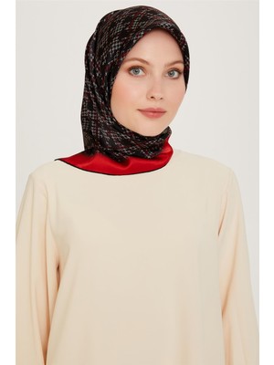 Armine Klasik Desenli Twill Saf İpek Eşarp 9239D 05