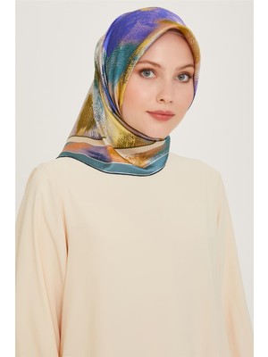 Armine Soyut Desenli Twill Saf İpek Eşarp 9240D 52