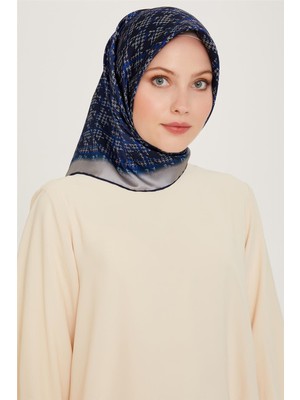 Armine Klasik Desenli Twill Saf İpek Eşarp 9239D 83