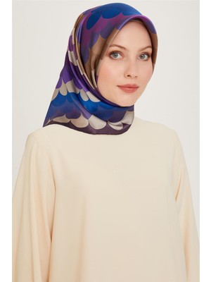 Armine Geometrik Desenli Twill Saf İpek Eşarp 9212D 81 06