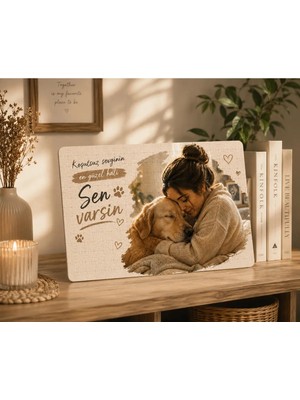 Sen Varsın Puzzle | Kişiye Özel Patili Dost Fotoğraflı A3 130 Parça Puzzle
