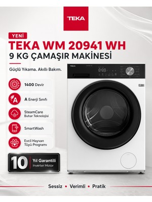 Teka WM 20941 WH 9 Kg Çamaşır Makinesi 1400 Devir A Enerji Sınıfı ile Güçlü Yıkama