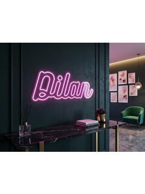 Vetralux Dilan Isim Tabela 62X25 cm 3D Baskı Neon LED