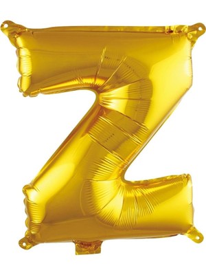 Teknocan Marketing Z Harfi 16 Inç Gold Renk Folyo Balon 36 cm (Altın)