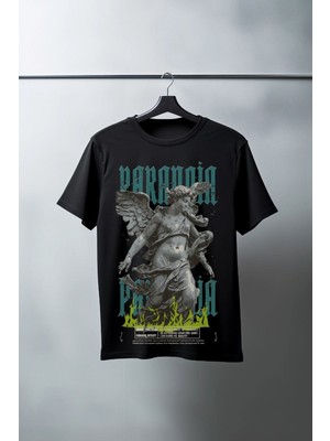 Velmora Fashion Unisex Oversize 24/1 Penye DTF Baskılı Tişört - DTF93