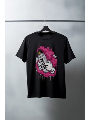 Velmora Fashion Unisex Oversize 24/1 Penye DTF Baskılı Tişört - DTF179