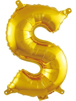 Teknocan Marketing S Harfi 16 Inç Gold Renk Folyo Balon 36 cm (Altın)