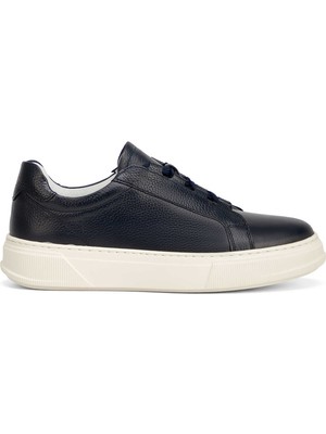 Tergan Lacivert Hakiki Deri Erkek Sneaker - E26I1AY57737-A38