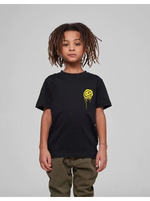 Tarz Yeri Çocuk Unisex Baskılı T-Shirt - Siyah