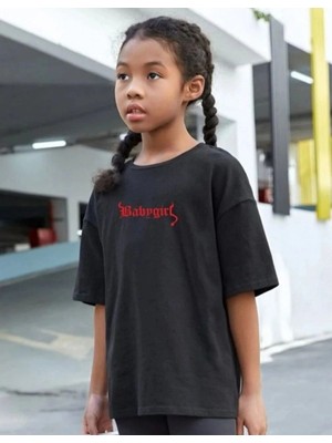 Tarz Yeri Çocuk Unisex Baskılı T-Shirt - Siyah