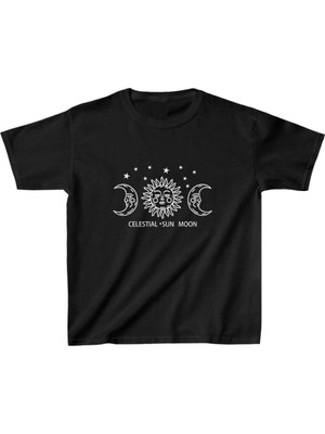 Tarz Yeri Çocuk Unisex Baskılı T-Shirt - Siyah