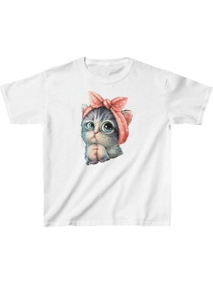 Tarz Yeri Çocuk Unisex Baskılı T-Shirt - Beyaz